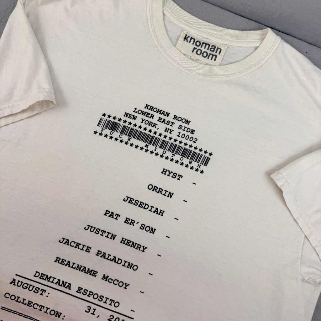Khoman Room Lower East Side NYC Graphic T-Shirt Off White Mens Large Streetwear