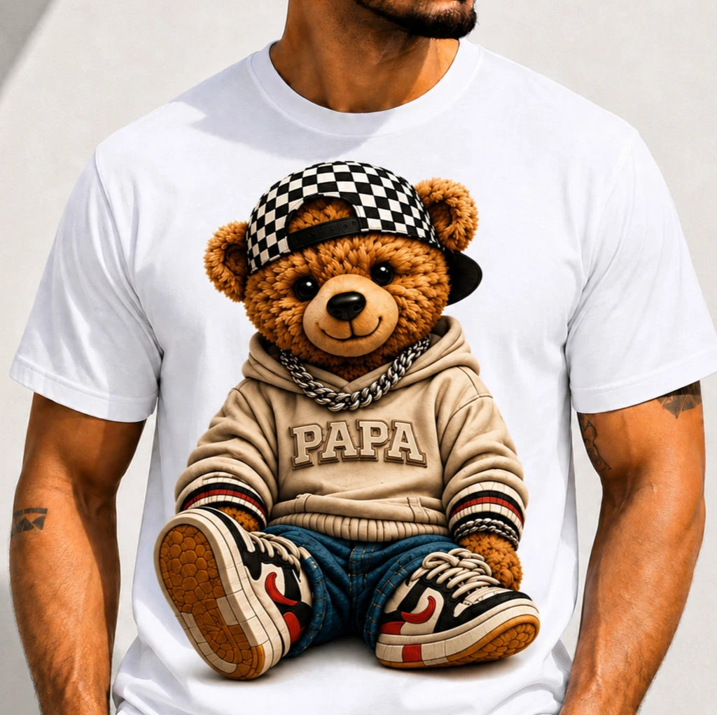 Papa Mama Teddy Bear Shirt Matching Mom Dad Family Graphic Tee