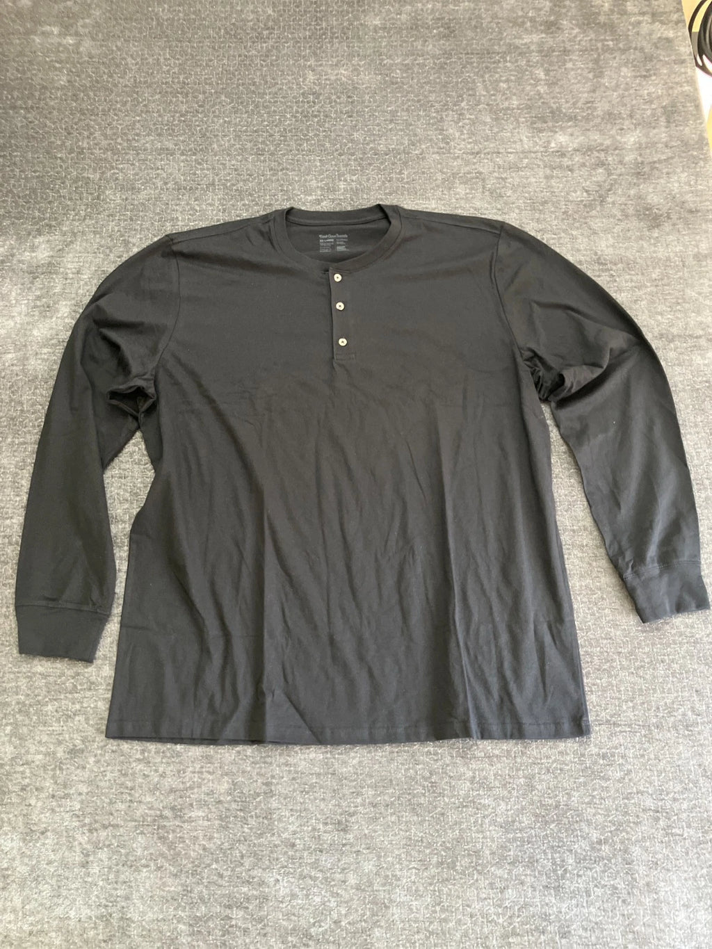 Fresh Clean Threads T-Shirt Mens 2XL Black Soft Knit Cotton Casual Henley Neck