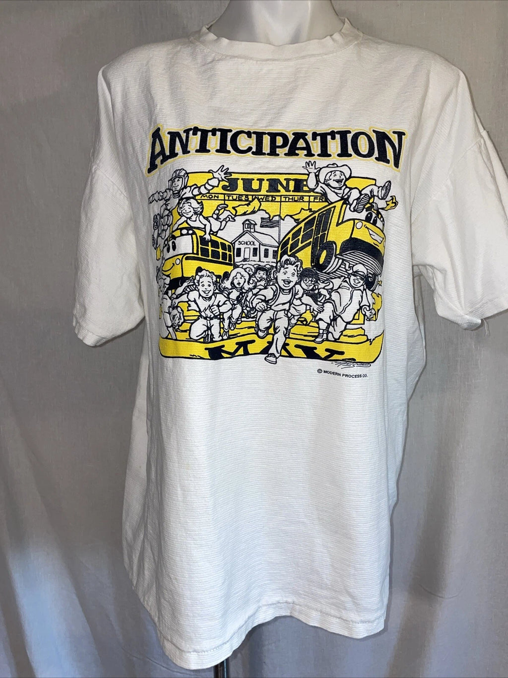 Vtg 1990's Modern Process Co Oneita Shirt XL Anticipation Summer Break School