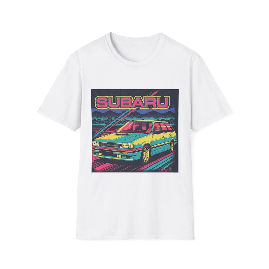 Retro Subaru Unisex Softstyle T-Shirt, Vintage Car Tee, Classic Auto Shirt, Cool