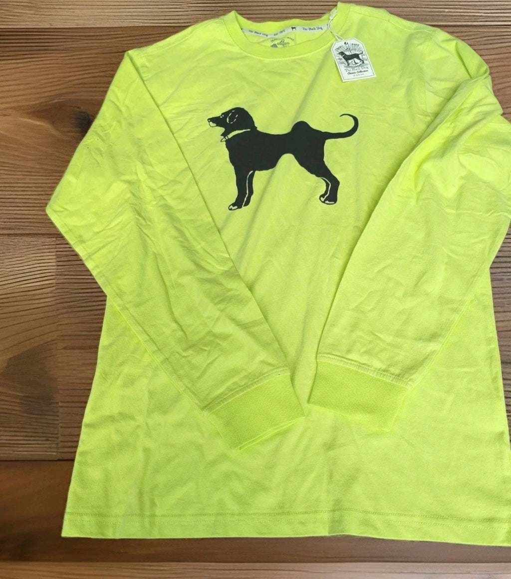 Mens The Black Dog Heavyweight Long Sleeve T Shirt Spring Green Color Sz Medium