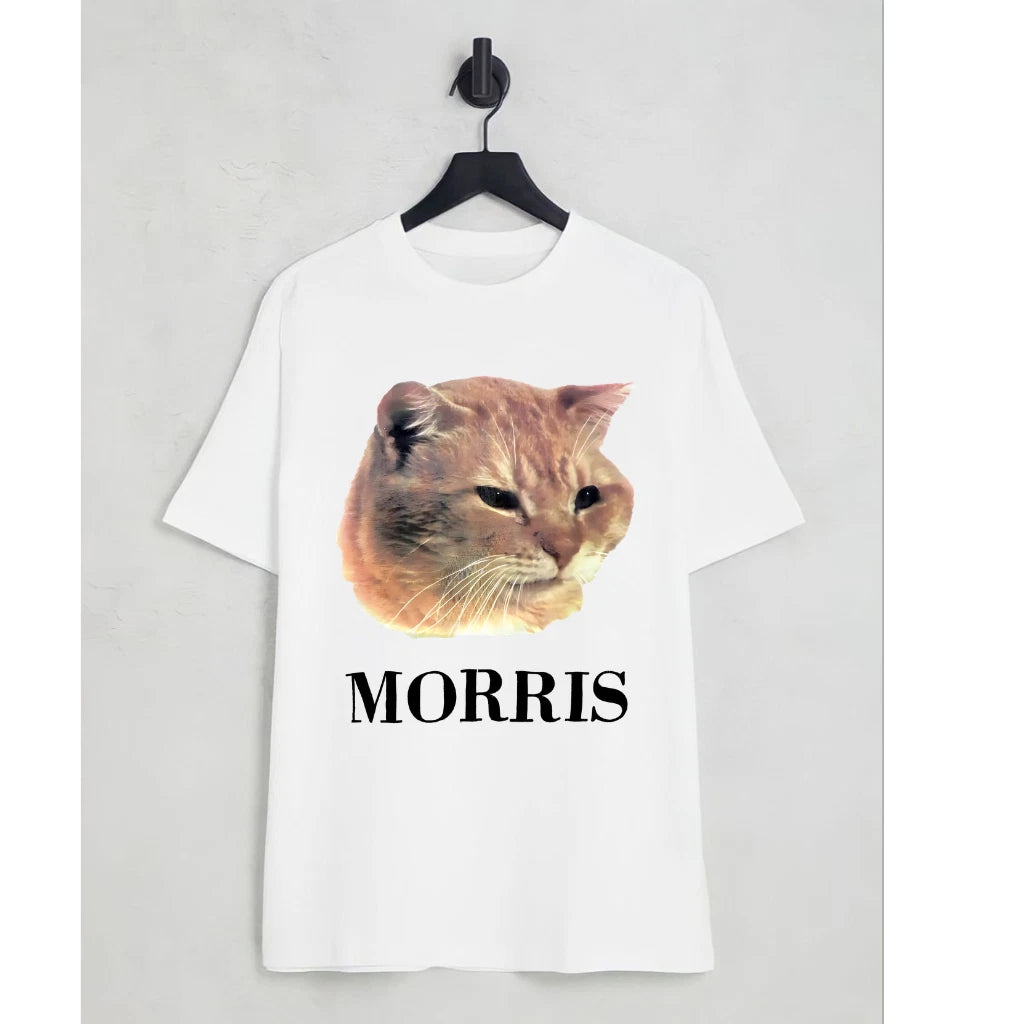 Vintage 80s Morris the Cat Advertising Photo Print T-Shirt