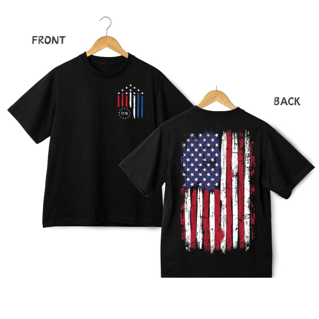 Patriotic American Flag 1776 Graphic T-Shirt – USA Independence Streetwear Tee