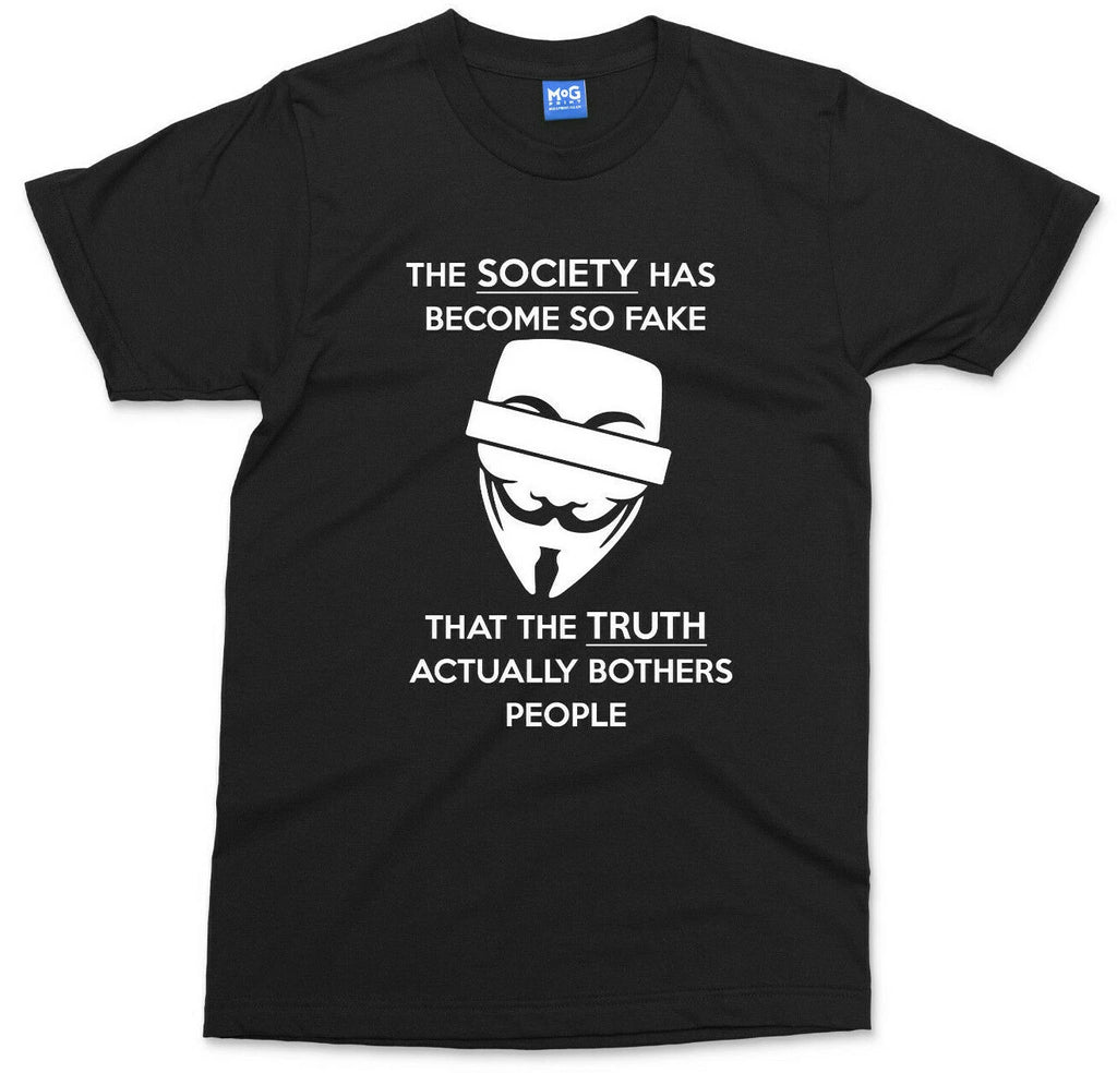 Anonymous Woke Quote T shirt Conscious Awareness Slogan Tee Guy Fawkes Men's Top