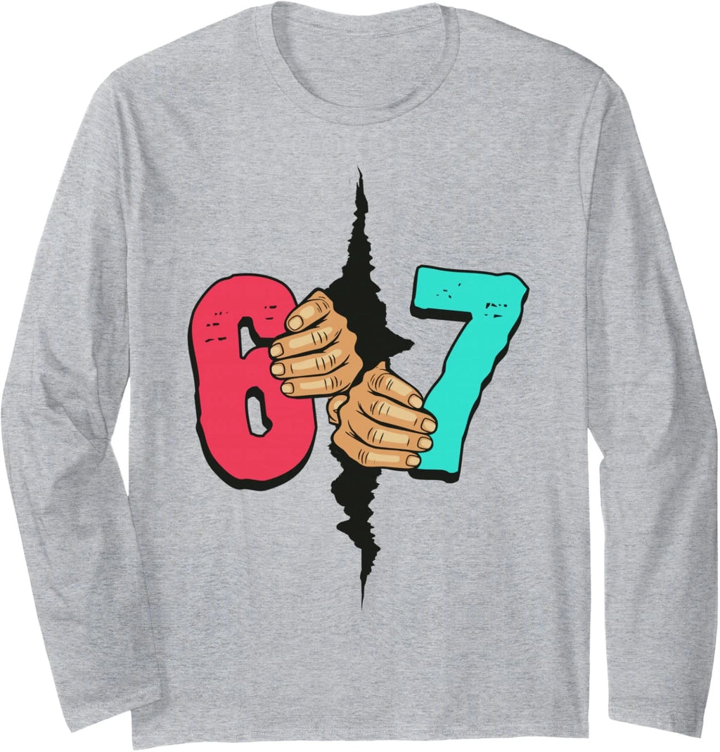 Meme Funny Slang Xmas 6 7 Halloween Design Fun Long Sleeve T-Shirt