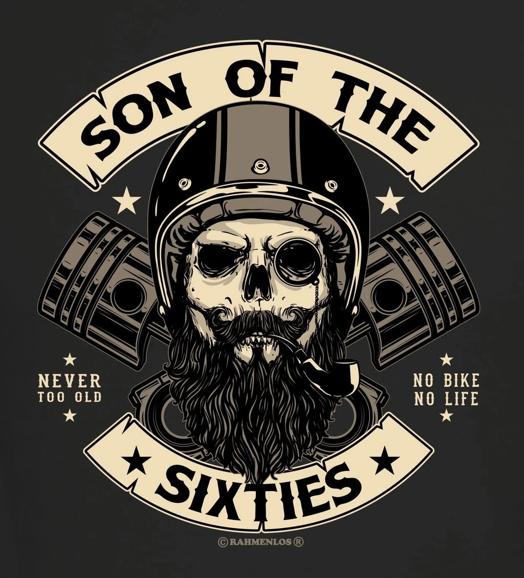 Men's Biker T-Shirt Son Of The Sixties Funny Quotes Shirts Men's Gifts