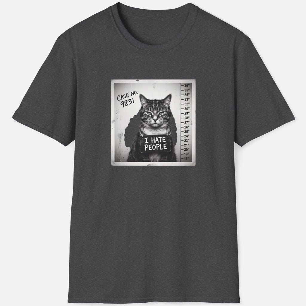 I Hate People Cat Shirt – Funny Mugshot Graphic Tee