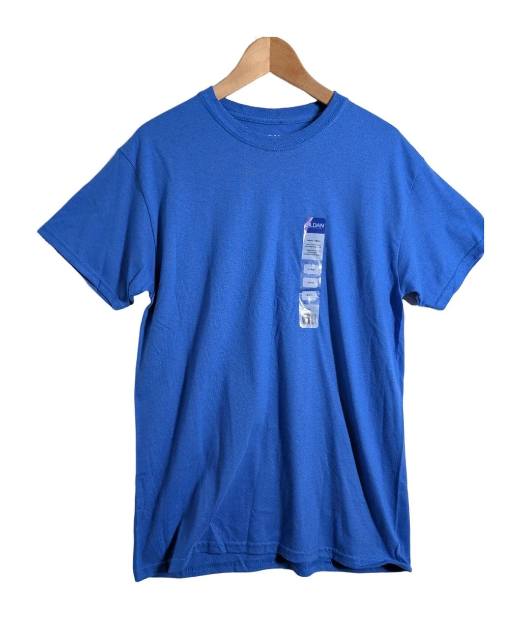Gildan Men's Royal Blue Adult T-Shirt Size M 100% Cotton Regular Fit Plain Tee
