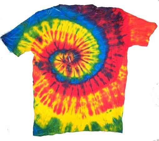 PETITE RAINBOW TYE DYED TEE SHIRT unisex SIZE LG hippie tie dye NEW SWIRL PET02