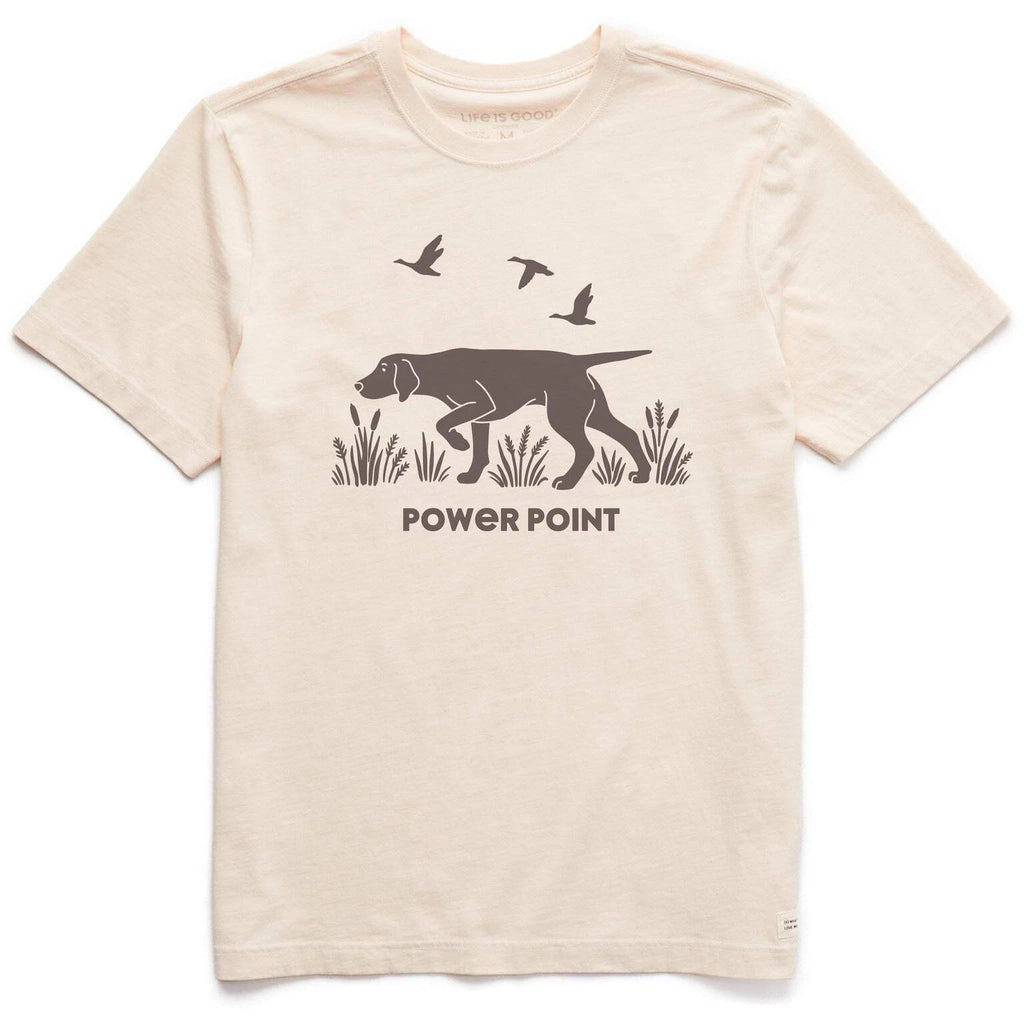 Life is Good 139158 - Men's Power Point Hunting Dog Short Sleeve Crusher Tee - P