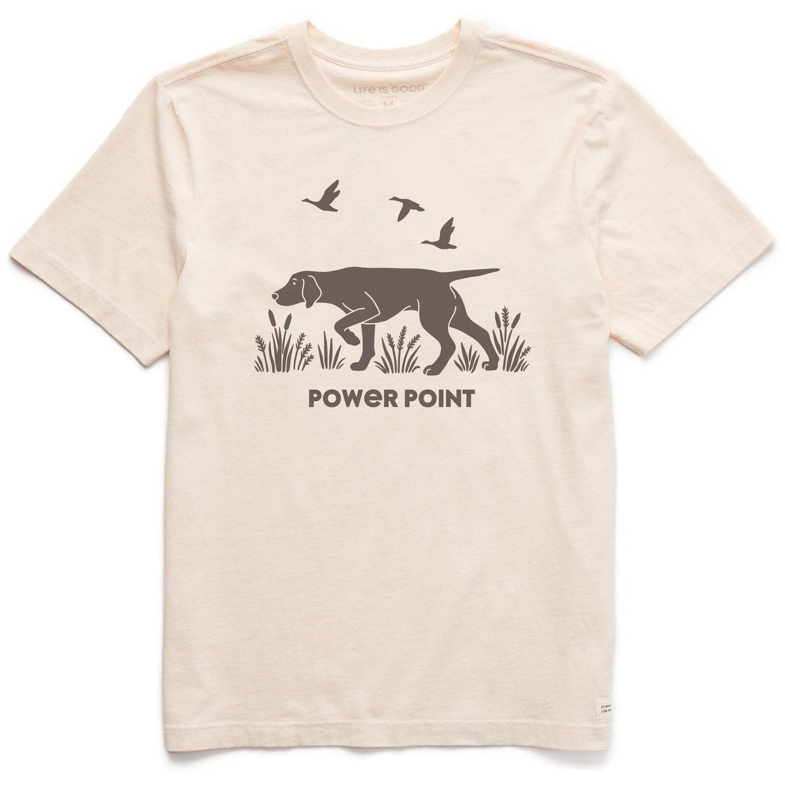 Life is Good 139158 - Men's Power Point Hunting Dog Short Sleeve Crusher Tee - P
