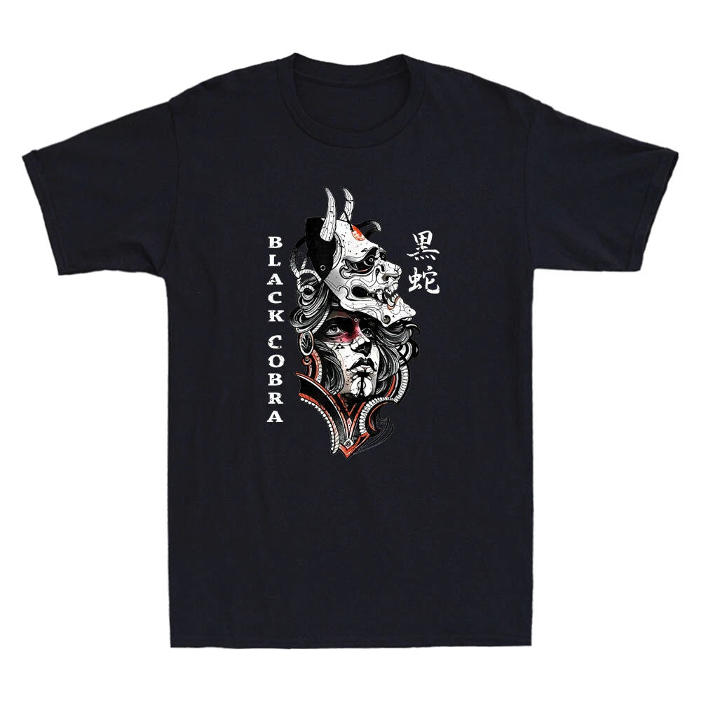 Japanese Tattoo Demon Aesthetic Art Oni Devil Hanya Mask Vintage Men's T-Shirt