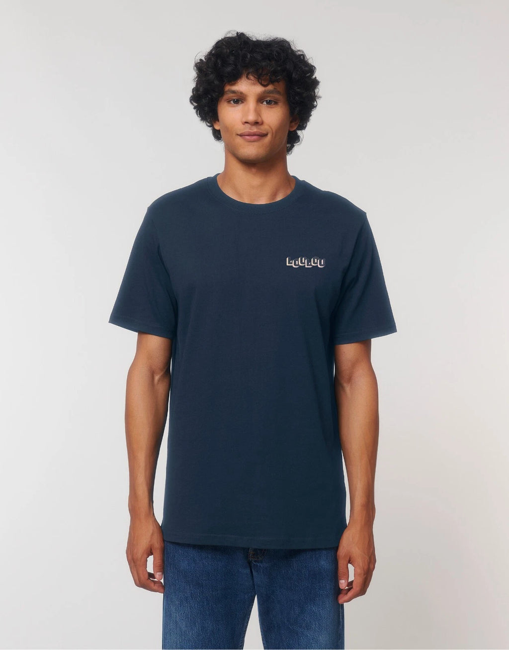 Loulou Coeur Men's Short Sleeve T-Shirt Color Navy Blue