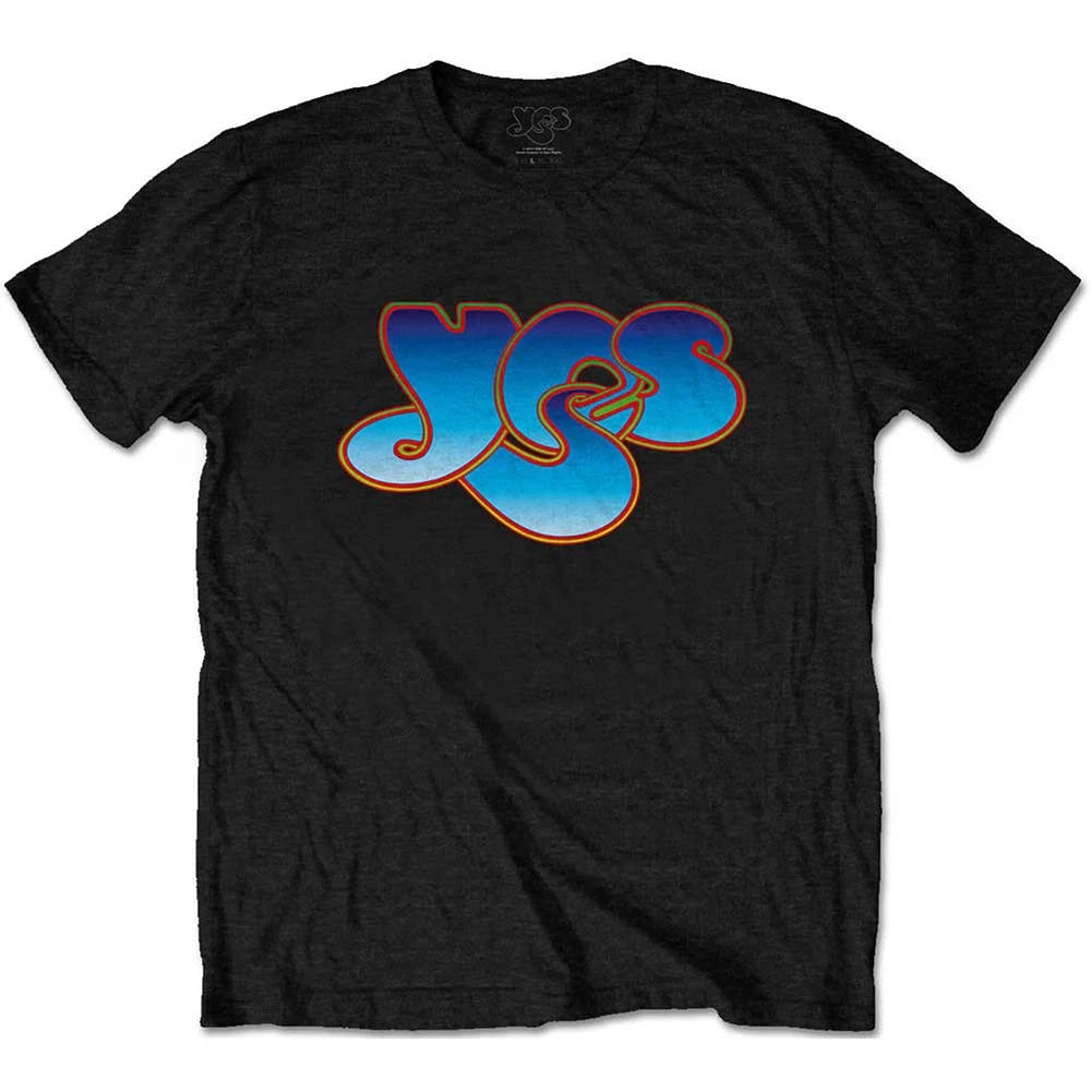 Men's Yes Classic Blue Logo Slim Fit T-shirt Medium Black
