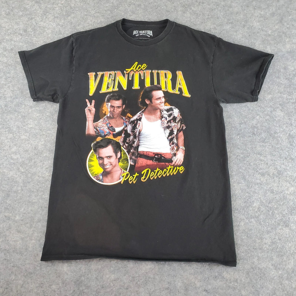 Ace Ventura Shirt Men Medium Black Crew Neck Short Sleeve Graphic Stretch Casual