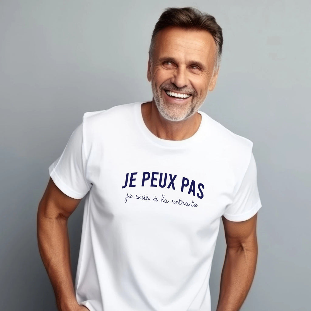 Men's Short Sleeve T-Shirt White, I Can't I'm Retired