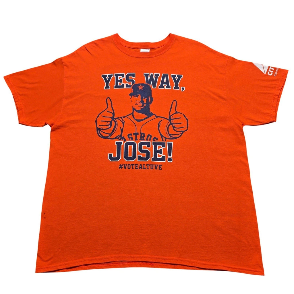 Gildan Houston Astros Jose Altuve Yes Way Jose Orange Graphic T-Shirt Mens XL