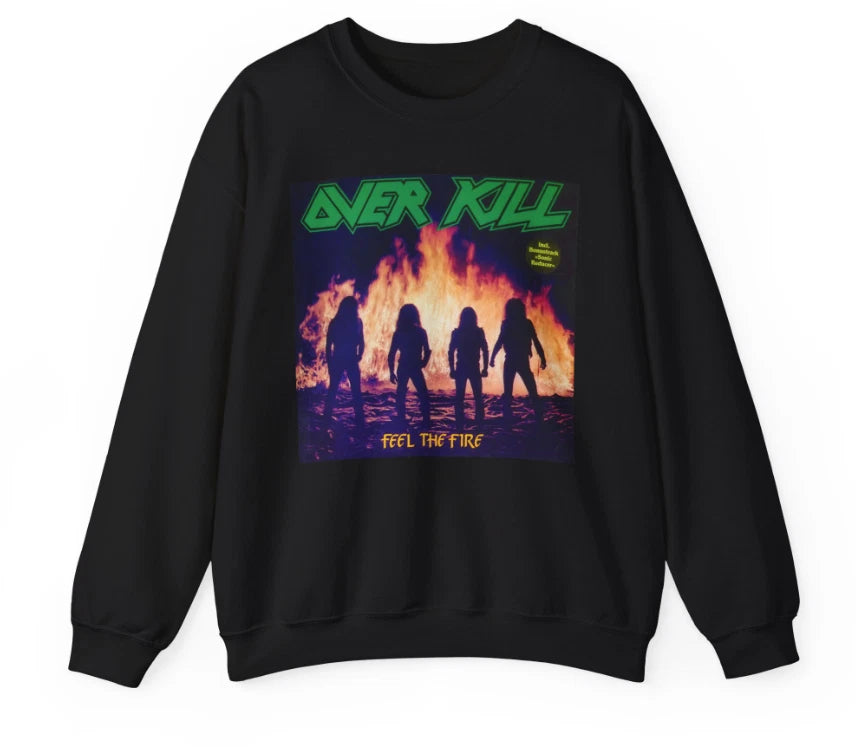 Vintage Fire Metal Band Graphic T-Shirt Retro Heavy Rock Style Tee