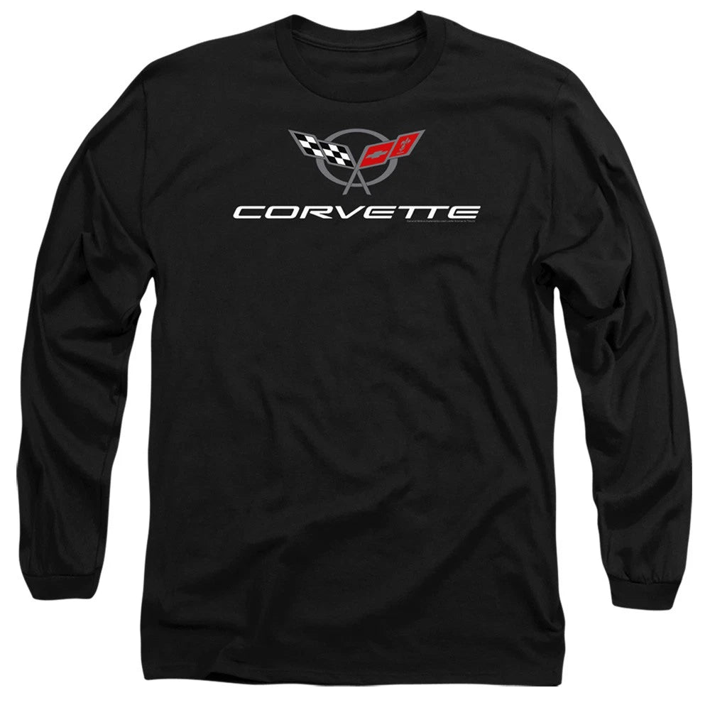 Chevrolet Corvette Modern Emblem Long Sleeve T-Shirt S-2XL, Black