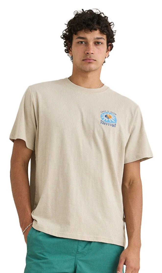 Rhythm Slow Down Slub SS T-Shirt - Moonrock - New