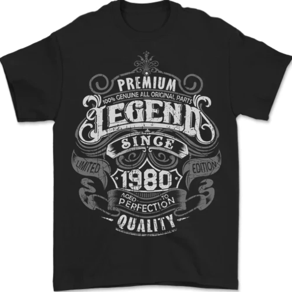 Premium Legend 46th Birthday 1980 Mens T-Shirt 100% Cotton