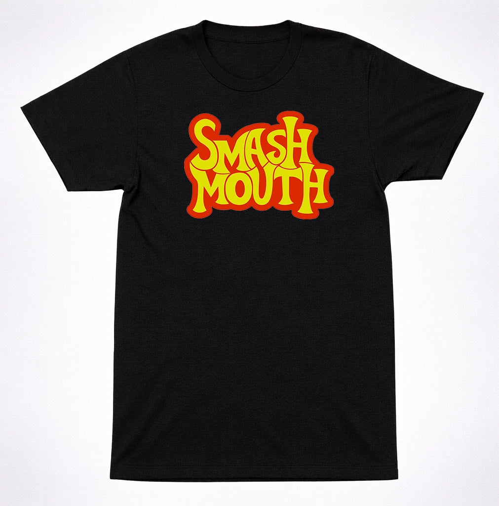 Smash Mouth Logo T-Shirt 90s Alternative Pop Rock Band Retro Black Tee
