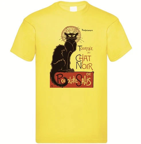 Le Chat Noir T Shirt Retro Paris Nightclub Poster Cabaret Moulin Rouge New S016