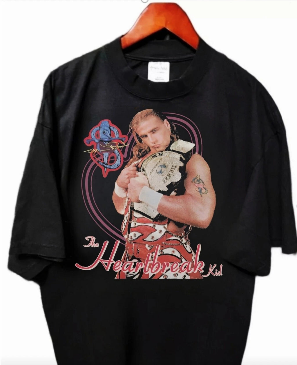 SHAWN MICHAELS HEARTBREAK KID ON SHAKA HEAVYWEIGHT GARMET DYED T SHIRT "MODERN"