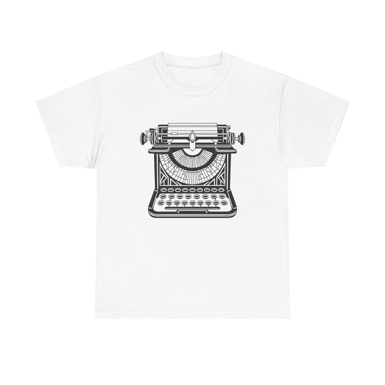 Unisex Adult T Shirt Vintage Style Typewriter Art Deco Design Classy Simple Tee