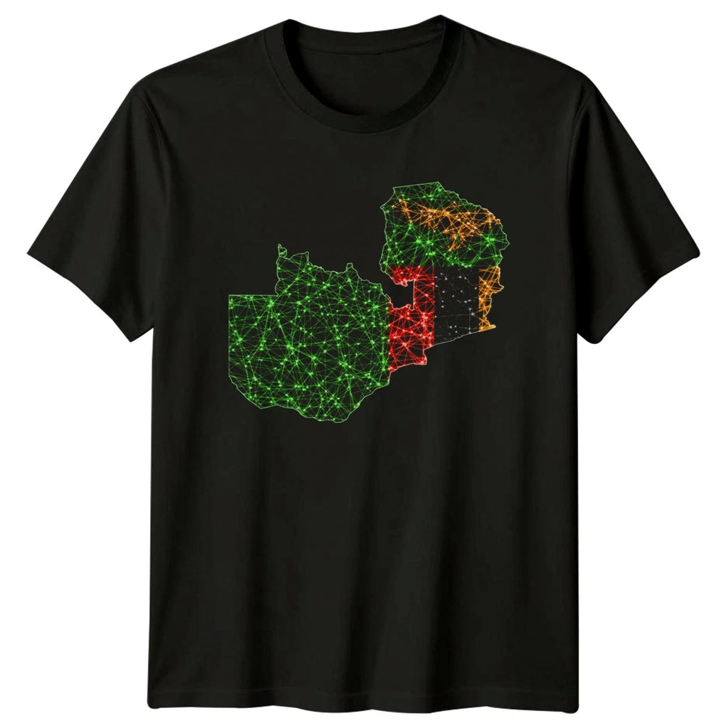 Zambia Flag Map T-Shirt Zambian Heritage Zambia Birthday Gift For Him And Her