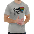 Two Dads Gay LGBTQ Adoption Fathers Gift Mens Casual Crewneck T Shirts Tees
