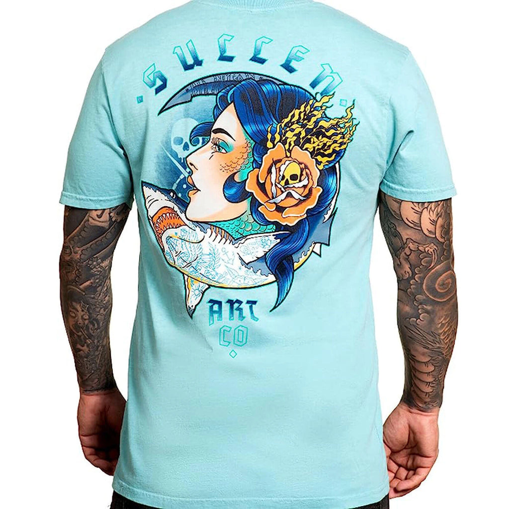 Sullen PinUp Street Americana Metal Tattoo Art Mens Premium Tee SIREN SHARK2