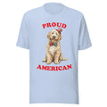 GOLDENDOODLE SHIRT - PATRIOTIC 4TH JULY AMERICAN ADULT TEE - ALL SIZES - LT BLUE