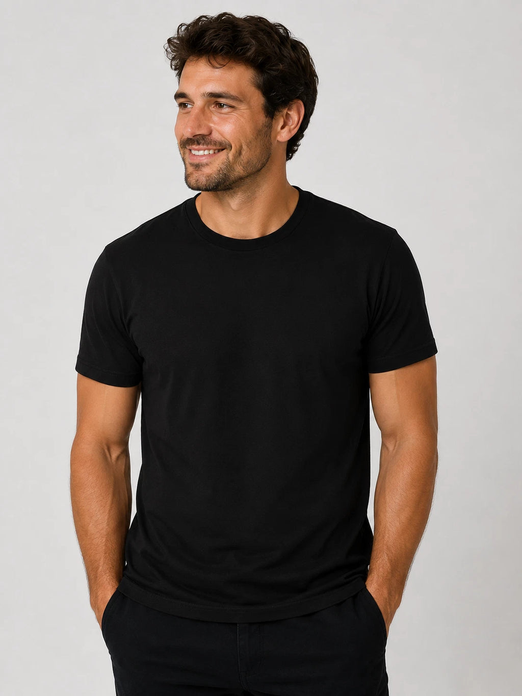 Black T-Shirt Fruit of the Loom Men's Original Short Sleeve Cotton T Shirt