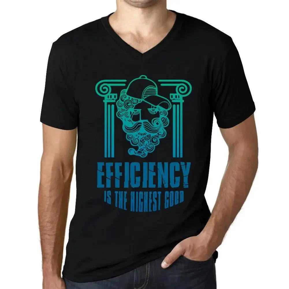 Men's Graphic T-Shirt V Neck Efficiency Is The Highest Good Eco-Friendly Limited