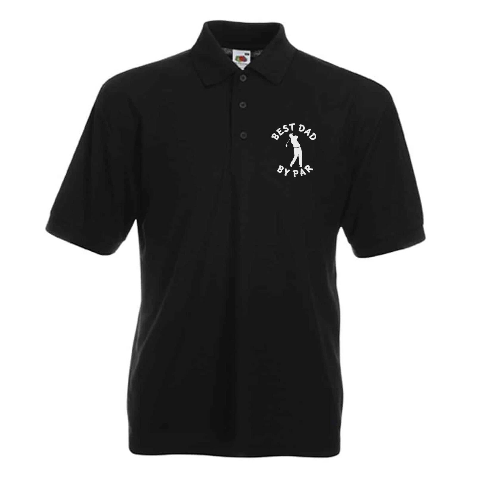 Best Dad by Par Golfer Design Fathers Day Birthday Mens Black Polo Shirt XTSN280