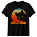 Mens Best Cat Dad Ever Silhouette Funny Fathers Day T-Shirt Tee Papa Life #FD