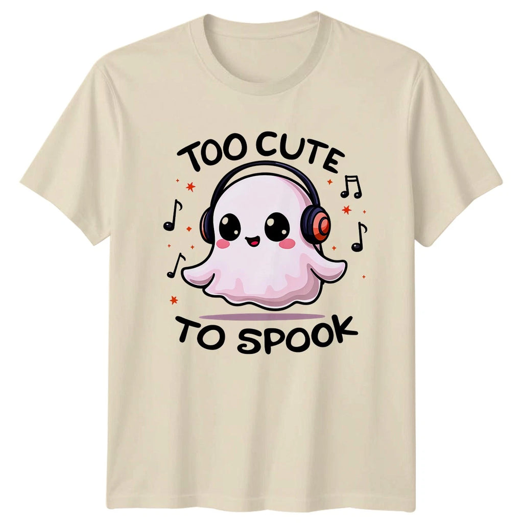 Too Cute To Spook Ghost Halloween Mens Womens Graphic Tee Holidays