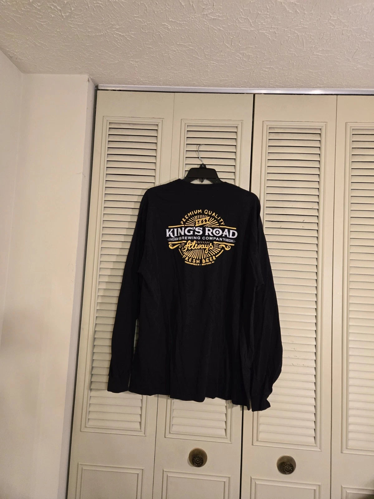 King's Road Brewing Co Beer Black Long Sleeve XL T Shirt Medford Haddonfield NJ