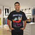 Sunset City Muscle Car Racing Graphic T-Shirt Retro Street Style