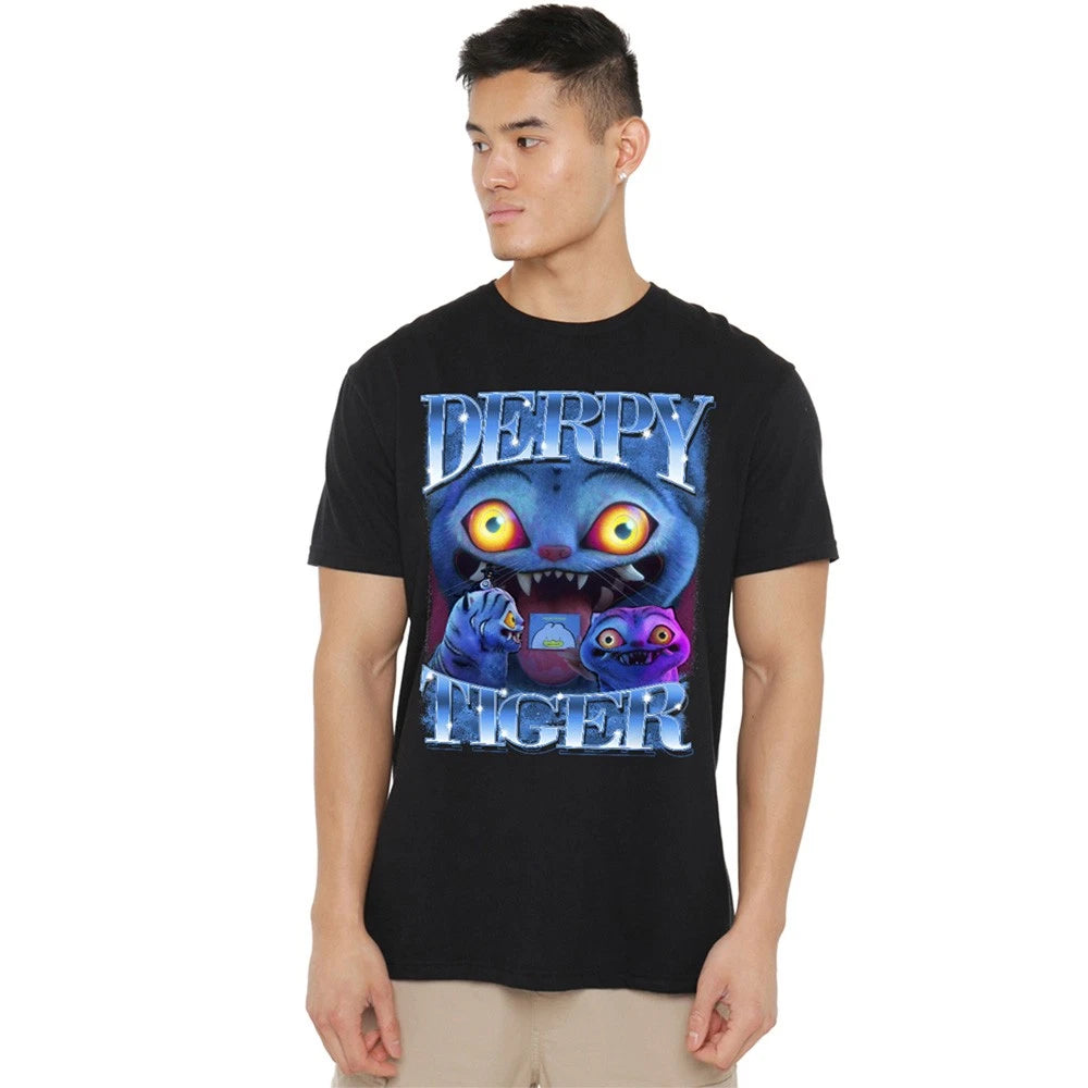 K-Pop Demon Hunters - Derpy Tiger Bootleg Unisex T Shirt, Black