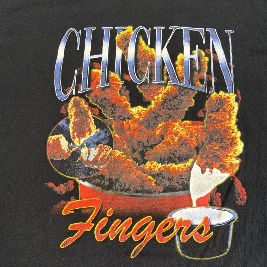 Black Chicken Fingers Graphic T Shirt Skater Streetwear XL Goodie Two Sleeves