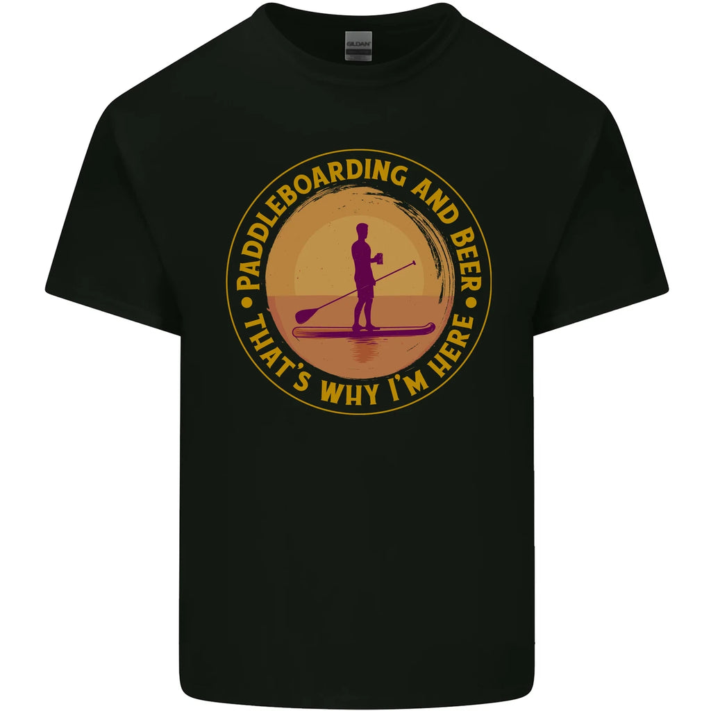Paddle Boarding & Beer Funny Paddleboard Alcohol Mens Cotton T-Shirt Tee Top