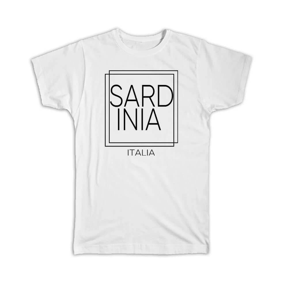 Gift T-Shirt : SARDINIA Italy Square Modern Minimalist Font