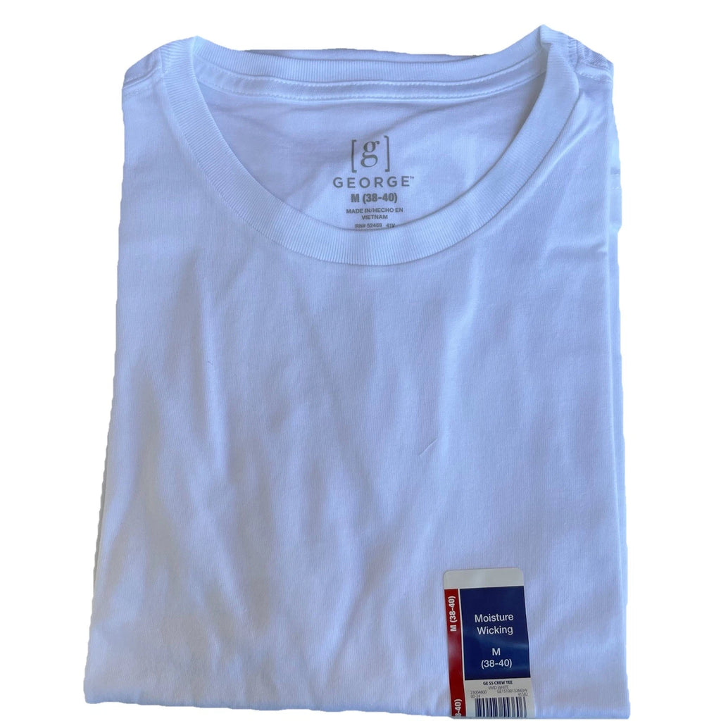 M George Moisture Wicking Crewneck T Shirt Short Sleeve Men's Medium White New