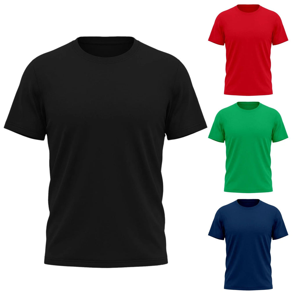 Mens Plain Cotton T-shirt Crew Neck Soft Heavy Blend Short Sleeve