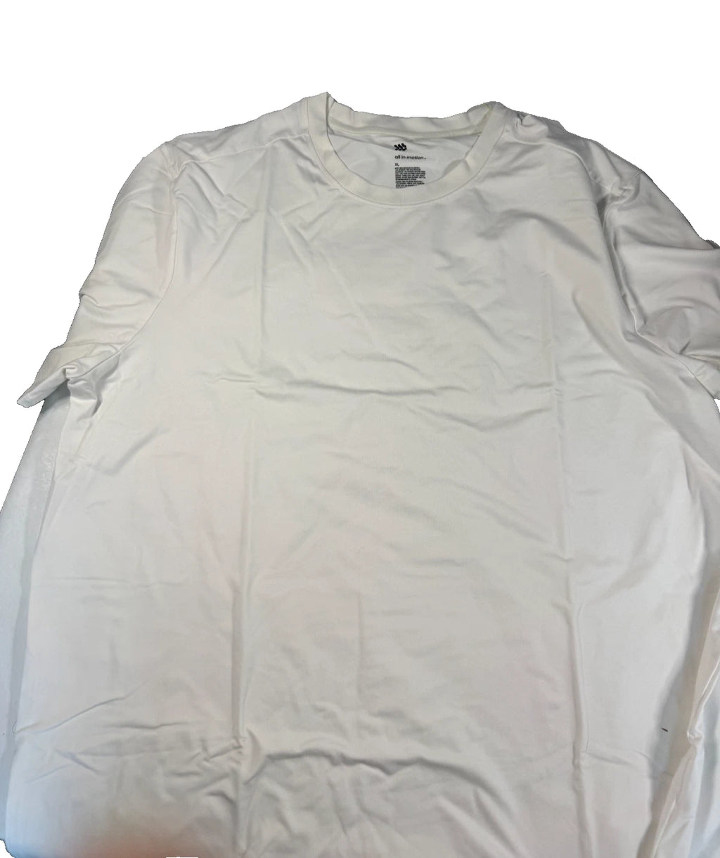 All in Motion Men's Relaxed Fit Soft Stretch T Shirt White Size XL NWT