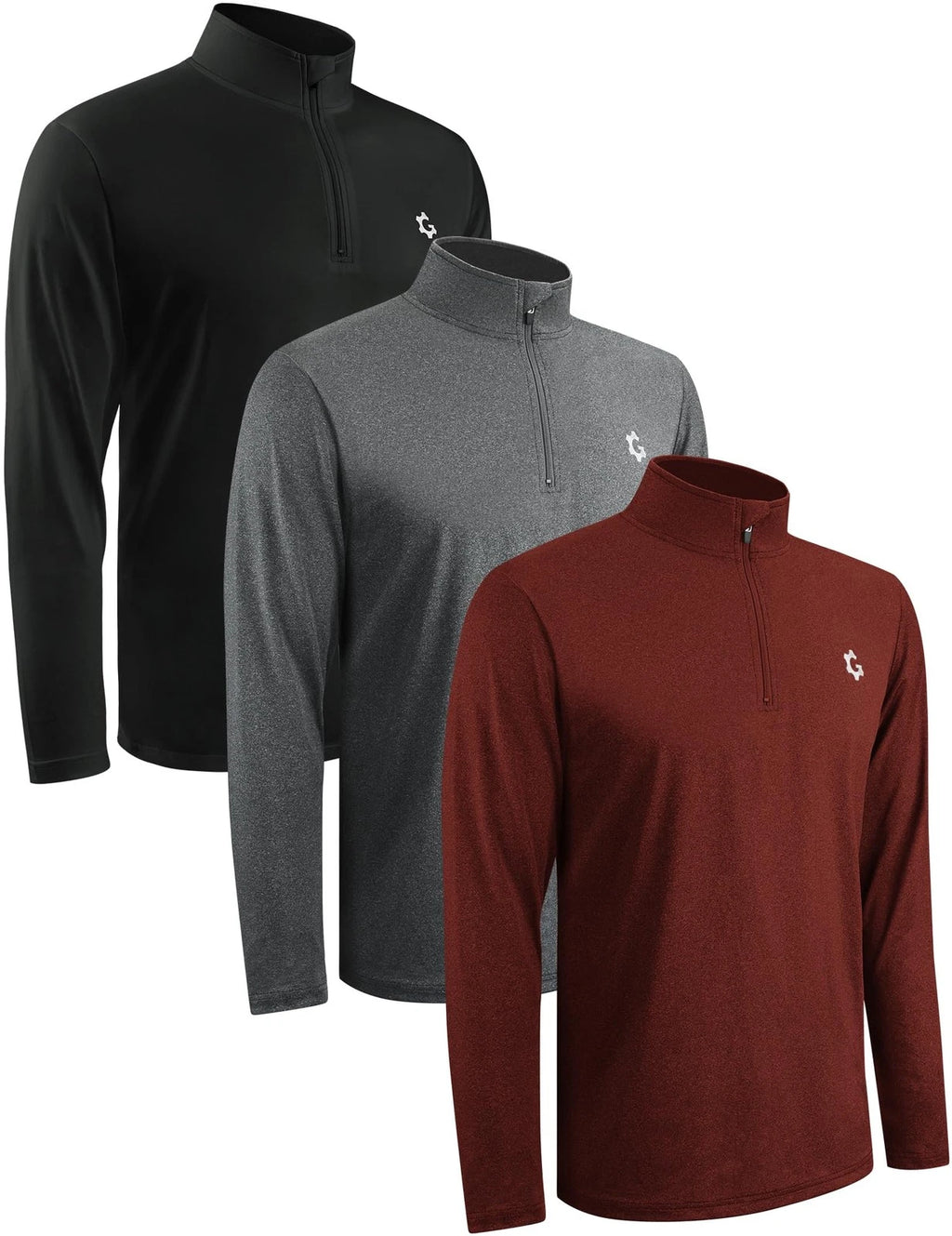3Pack Quarter Zip Pullover Men Sweatshirts for Mens Long Sleeve Running Athle...