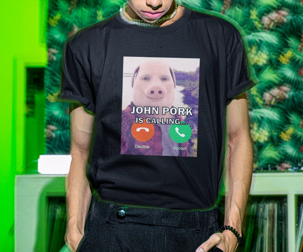 John Pork Is Calling Funny T-Shirt For Men Meme Shirt